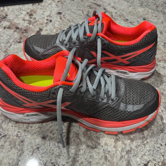 ASICS dynamic duomax running shoes gray/orange size 6.5 IGS - Picture 3 of 10